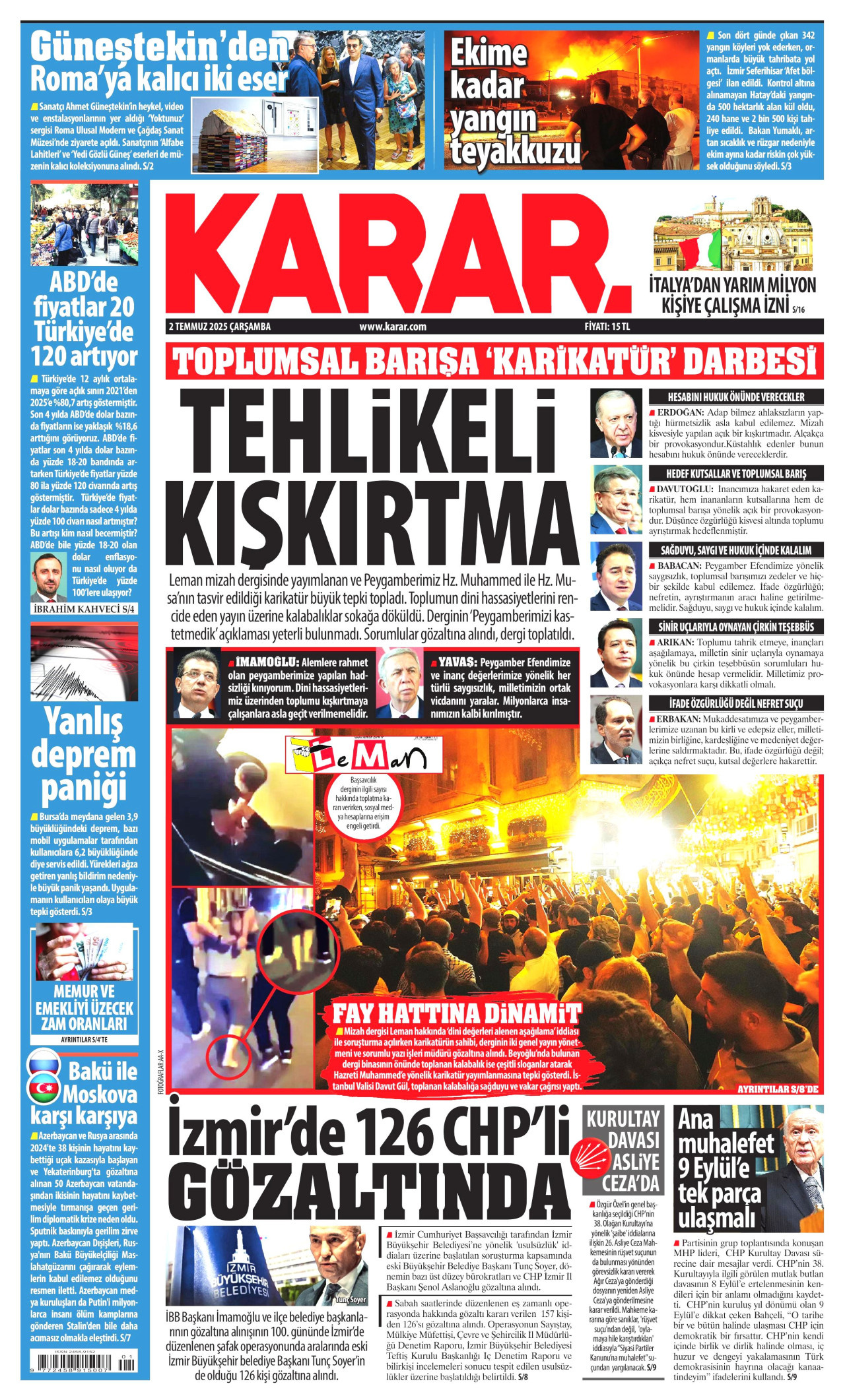 KARAR Gazete Manşeti