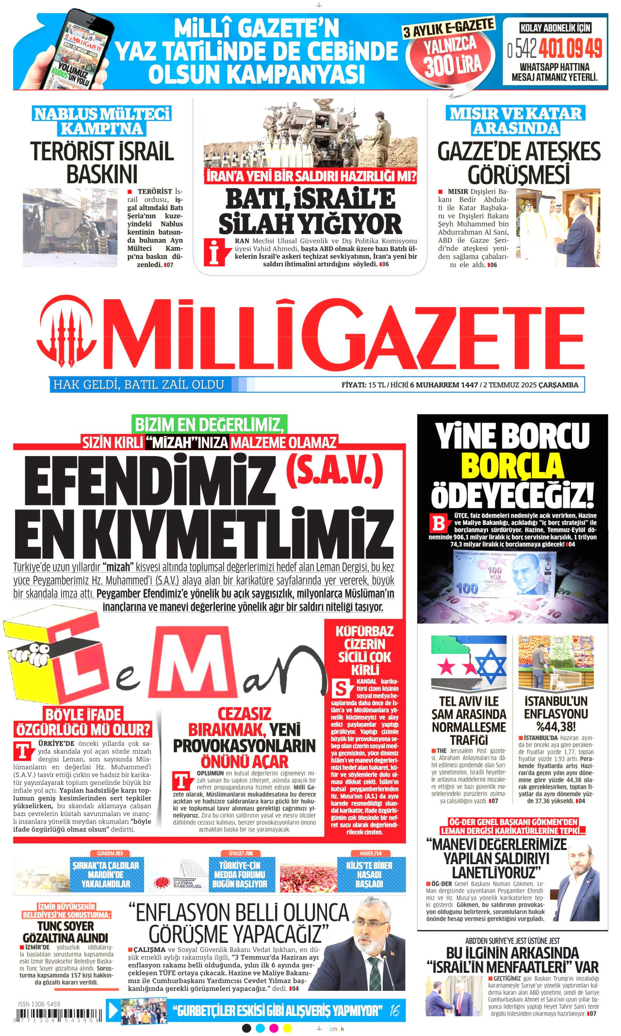 MİLLİ GAZETE Gazete Manşeti
