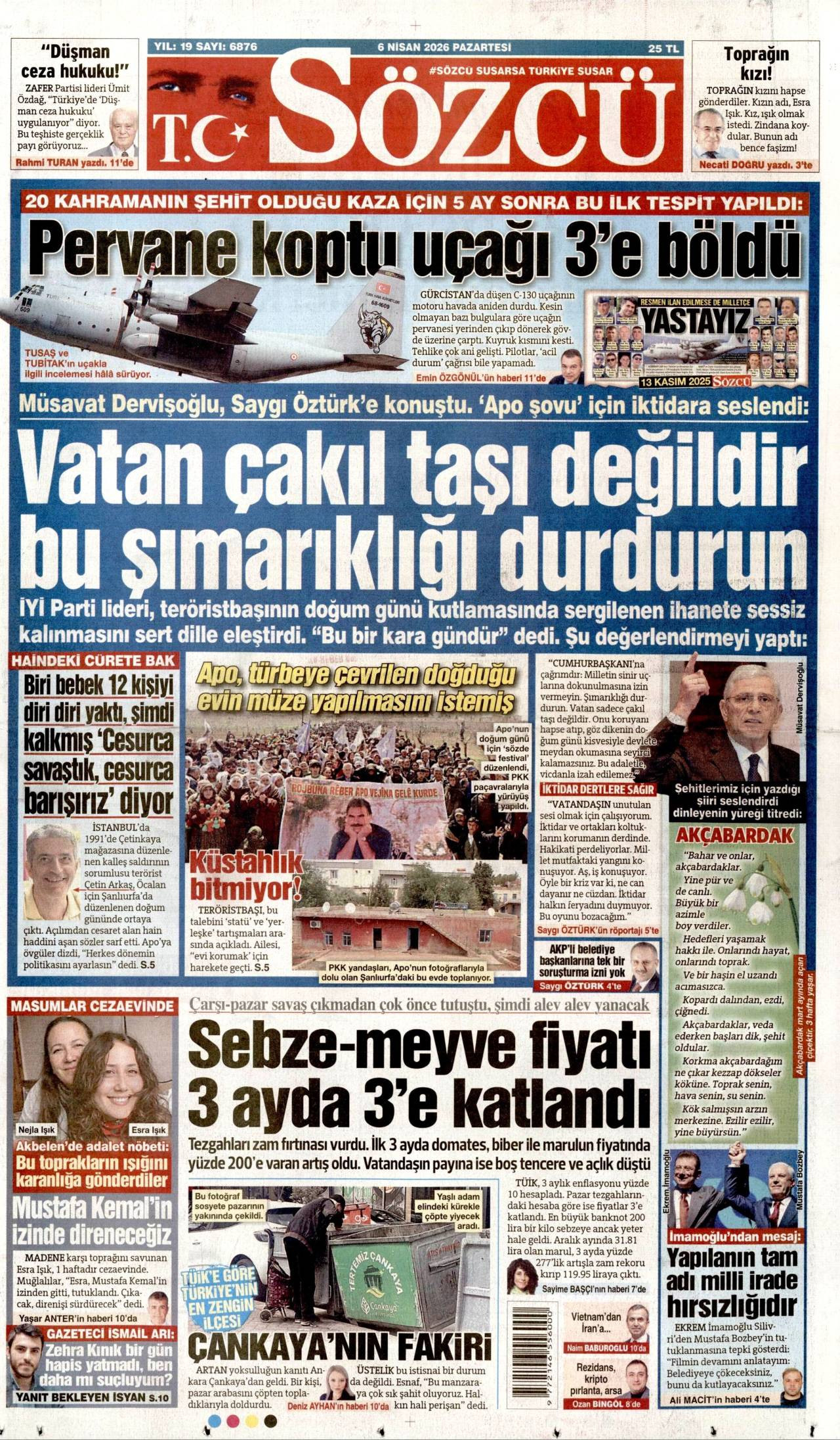 Sözcü Gazetesi Gazete Manşeti