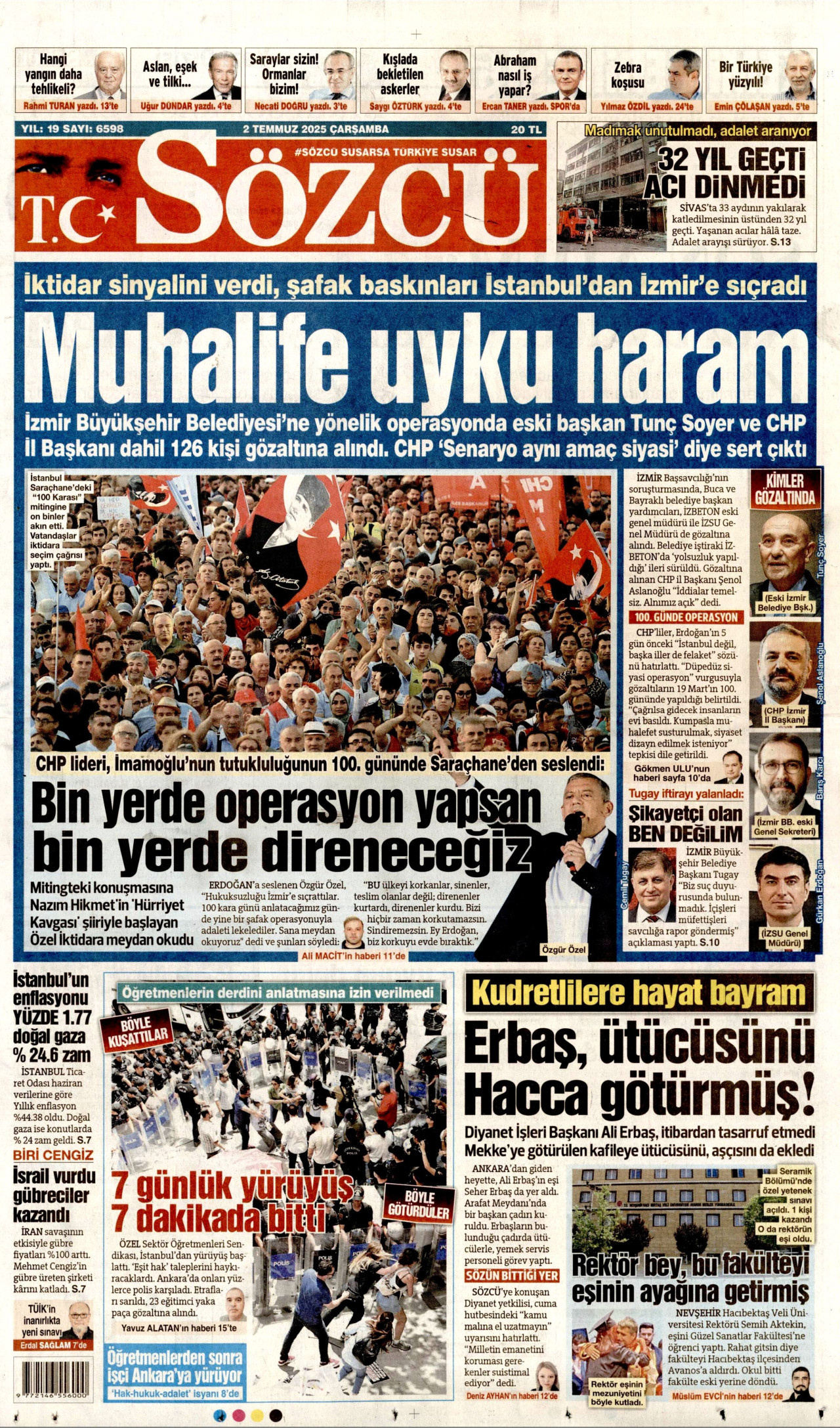 SÖZCÜ Gazete Manşeti