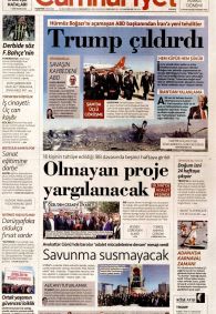 Cumhuriyet Gazetesi Gazete Manşeti
