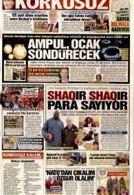Korkusuz Gazetesi Gazete Manşeti
