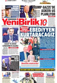 Yeni Birlik Gazete Manşeti