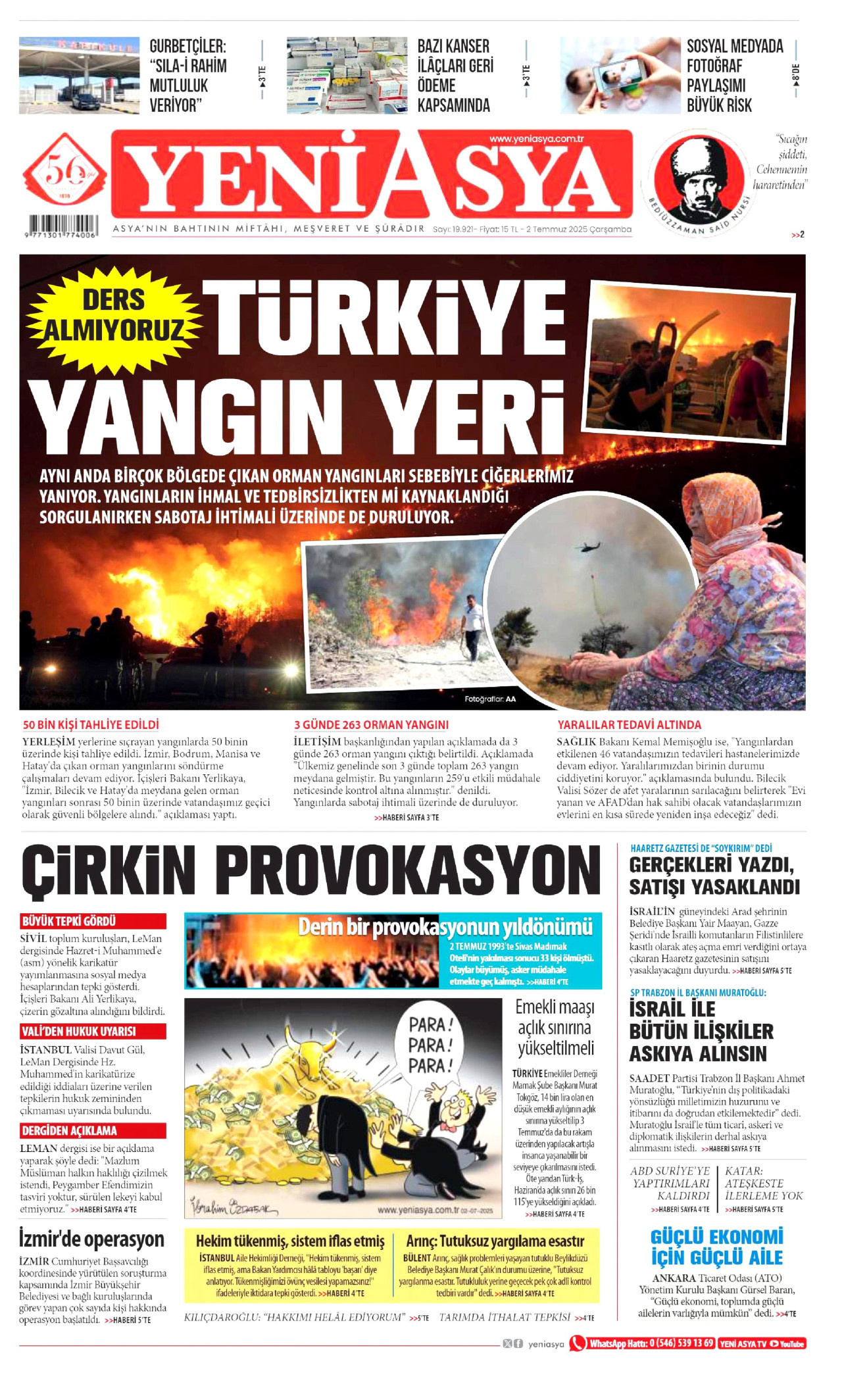 YENİ ASYA Gazete Manşeti