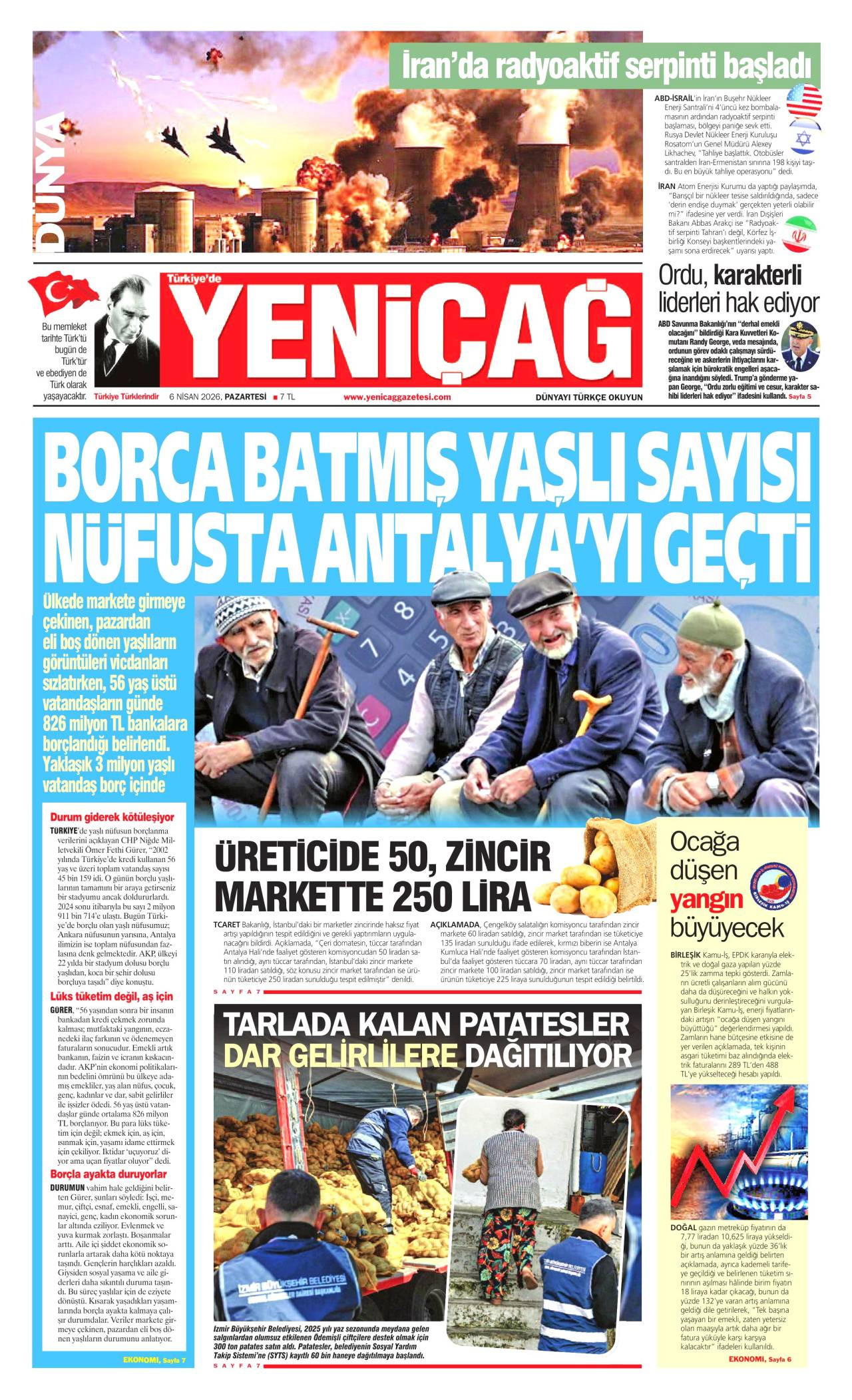 Yeniçağ Gazetesi Gazete Manşeti