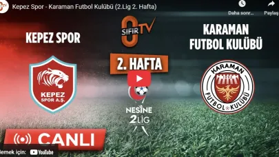 Kepez Spor - Karaman Futbol Kulübü (2.Lig 2. Hafta)